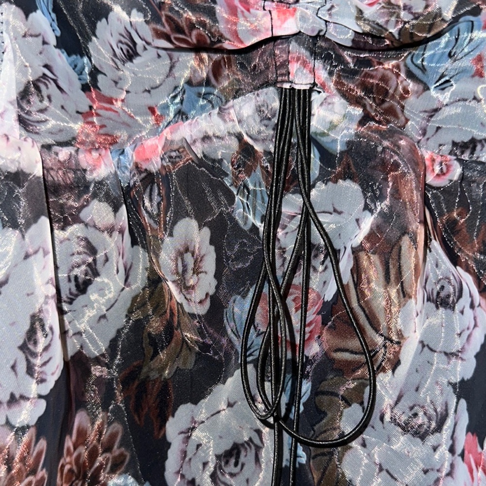 Floral Sheer Puff Sleeve Dress - Picture 6 of 11